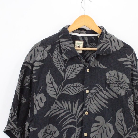 Vintage Jamaica Jaxx Hawaiian Silk Shirt Mens Black Faded Floral Pattern Size XL - Picture 3 of 9
